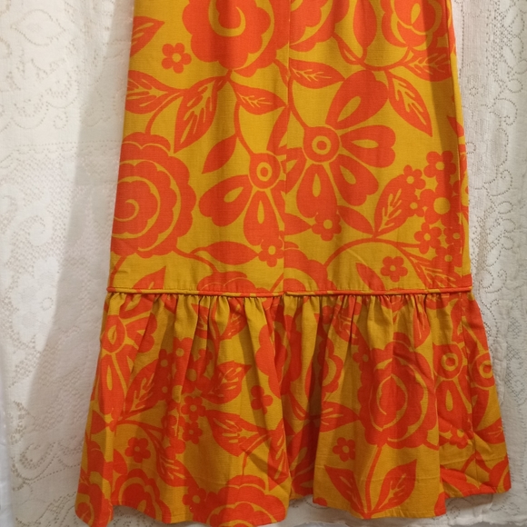 Vintage 1960s Home Sewn Aloha Hawaiian Sleeveless Maxi Dress Muumuu Floral - Picture 7 of 12